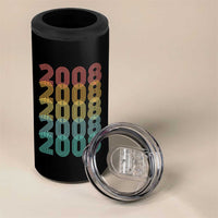 18th Birthday 4 in 1 Can Cooler Tumbler Vintage 2008 Retro 18 Years Old Birthday
