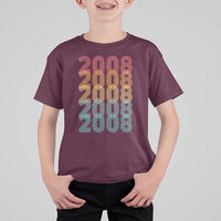 18th Birthday T Shirt For Kid Vintage 2008 Retro 18 Years Old Birthday