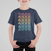 18th Birthday T Shirt For Kid Vintage 2008 Retro 18 Years Old Birthday