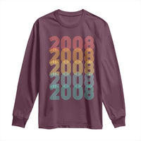 18th Birthday Long Sleeve Shirt Vintage 2008 Retro 18 Years Old Birthday