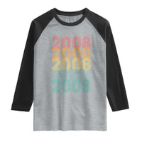 18th Birthday Raglan Shirt Vintage 2008 Retro 18 Years Old Birthday
