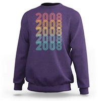 18th Birthday Sweatshirt Vintage 2008 Retro 18 Years Old Birthday