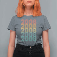 18th Birthday T Shirt For Women Vintage 2008 Retro 18 Years Old Birthday