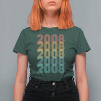 18th Birthday T Shirt For Women Vintage 2008 Retro 18 Years Old Birthday