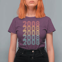 18th Birthday T Shirt For Women Vintage 2008 Retro 18 Years Old Birthday