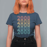 18th Birthday T Shirt For Women Vintage 2008 Retro 18 Years Old Birthday