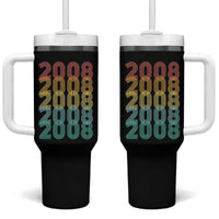 18th Birthday Tumbler With Handle Vintage 2008 Retro 18 Years Old Birthday