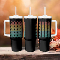 18th Birthday Tumbler With Handle Vintage 2008 Retro 18 Years Old Birthday