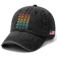 18th Birthday Washed Cotton Baseball Cap Vintage 2008 Retro 18 Years Old Birthday
