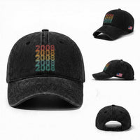 18th Birthday Washed Cotton Baseball Cap Vintage 2008 Retro 18 Years Old Birthday