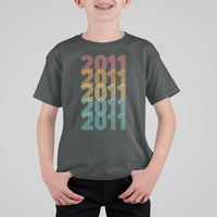 15th Birthday T Shirt For Kid Vintage 2011 Retro 15 Years Old Birthday