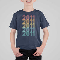 15th Birthday T Shirt For Kid Vintage 2011 Retro 15 Years Old Birthday