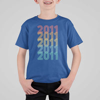 15th Birthday T Shirt For Kid Vintage 2011 Retro 15 Years Old Birthday