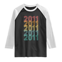 15th Birthday Raglan Shirt Vintage 2011 Retro 15 Years Old Birthday