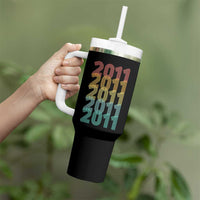 15th Birthday Tumbler With Handle Vintage 2011 Retro 15 Years Old Birthday