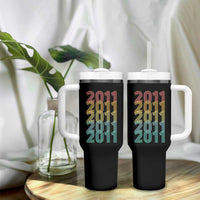 15th Birthday Tumbler With Handle Vintage 2011 Retro 15 Years Old Birthday
