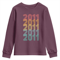 15th Birthday Youth Sweatshirt Vintage 2011 Retro 15 Years Old Birthday