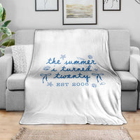 The Summer I Turned Thirty Funny 30th Birthday Est 1996 Throw Blanket Summer Coastal Birthday Seashell Bow