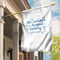 The Summer I Turned Thirty Funny 30th Birthday Est 1996 Garden Flag Summer Coastal Birthday Seashell Bow