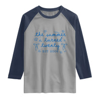 The Summer I Turned Thirty Funny 30th Birthday Est 1996 Raglan Shirt Summer Coastal Birthday Seashell Bow