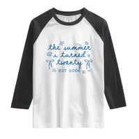 The Summer I Turned Thirty Funny 30th Birthday Est 1996 Raglan Shirt Summer Coastal Birthday Seashell Bow