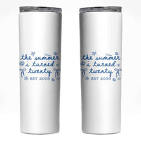 The Summer I Turned Thirty Funny 30th Birthday Est 1996 Skinny Tumbler Summer Coastal Birthday Seashell Bow