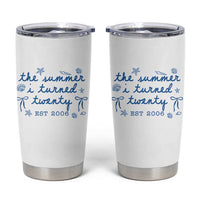 The Summer I Turned Thirty Funny 30th Birthday Est 1996 Tumbler Cup Summer Coastal Birthday Seashell Bow