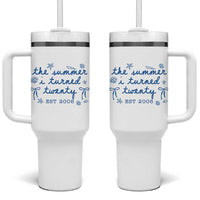 The Summer I Turned Thirty Funny 30th Birthday Est 1996 Tumbler With Handle Summer Coastal Birthday Seashell Bow