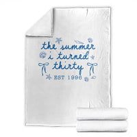 The Summer I Turned Twenty Funny 20th Birthday Est 2006 Throw Blanket Summer Coastal Birthday Seashell Bow