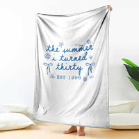 The Summer I Turned Twenty Funny 20th Birthday Est 2006 Throw Blanket Summer Coastal Birthday Seashell Bow