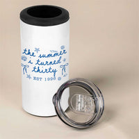 The Summer I Turned Twenty Funny 20th Birthday Est 2006 4 in 1 Can Cooler Tumbler Summer Coastal Birthday Seashell Bow