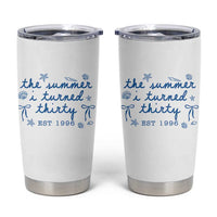 The Summer I Turned Twenty Funny 20th Birthday Est 2006 Tumbler Cup Summer Coastal Birthday Seashell Bow