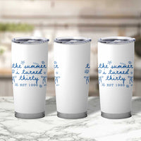 The Summer I Turned Twenty Funny 20th Birthday Est 2006 Tumbler Cup Summer Coastal Birthday Seashell Bow