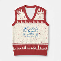 The Summer I Turned Forty Funny 40th Birthday Est 1986 V-Neck Knit Sweater Vest Summer Coastal Birthday Seashell Bow