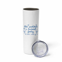The Summer I Turned Forty Funny 40th Birthday Est 1986 Skinny Tumbler Summer Coastal Birthday Seashell Bow
