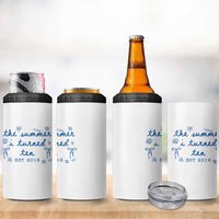 The Summer I Turned Ten Funny 10th Birthday Est 2016 4 in 1 Can Cooler Tumbler Summer Coastal Birthday Seashell Bow