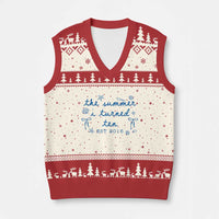 The Summer I Turned Ten Funny 10th Birthday Est 2016 V-Neck Knit Sweater Vest Summer Coastal Birthday Seashell Bow