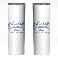 The Summer I Turned Ten Funny 10th Birthday Est 2016 Skinny Tumbler Summer Coastal Birthday Seashell Bow