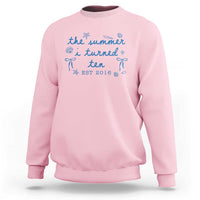 The Summer I Turned Ten Funny 10th Birthday Est 2016 Sweatshirt Summer Coastal Birthday Seashell Bow