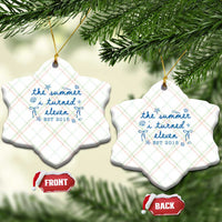 The Summer I Turned Eleven Funny 11th Birthday Est 2015 Ceramic Ornament Summer Coastal Birthday Seashell Bow