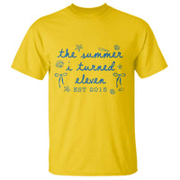 The Summer I Turned Eleven Funny 11th Birthday Est 2015 T Shirt Summer Coastal Birthday Seashell Bow