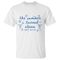 The Summer I Turned Eleven Funny 11th Birthday Est 2015 T Shirt Summer Coastal Birthday Seashell Bow