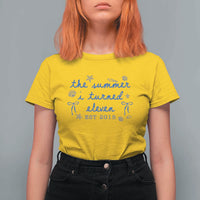 The Summer I Turned Eleven Funny 11th Birthday Est 2015 T Shirt For Women Summer Coastal Birthday Seashell Bow
