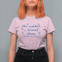 The Summer I Turned Eleven Funny 11th Birthday Est 2015 T Shirt For Women Summer Coastal Birthday Seashell Bow