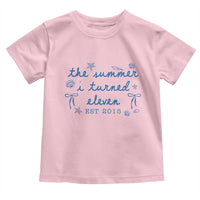 The Summer I Turned Eleven Funny 11th Birthday Est 2015 Toddler T Shirt Summer Coastal Birthday Seashell Bow