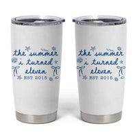 The Summer I Turned Eleven Funny 11th Birthday Est 2015 Tumbler Cup Summer Coastal Birthday Seashell Bow