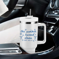 The Summer I Turned Eleven Funny 11th Birthday Est 2015 Tumbler With Handle Summer Coastal Birthday Seashell Bow