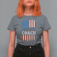 Harris Walz T Shirt For Women Prosecutor And The Coach 2024 Vintage American Flag - Wonder Print Shop
