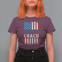 Harris Walz T Shirt For Women Prosecutor And The Coach 2024 Vintage American Flag - Wonder Print Shop