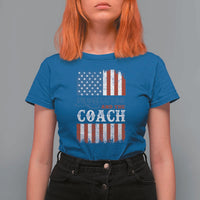 Harris Walz T Shirt For Women Prosecutor And The Coach 2024 Vintage American Flag - Wonder Print Shop